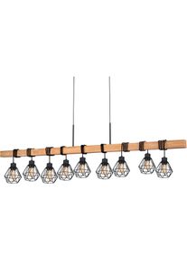 Eglo Pendelleuchte "TOWNSHEND 5", braun (braun, schwarz), 9, Leuchten, schwarz / L150 x H110 x B20 cm / aus Holz und Metall / Retro / Vintage, Pendelleuchte