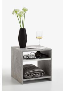 Beistelltisch FMD "Lund", grau (betonfarben, wei&szlig;, betonfarben), B:40cm H:40cm T:40cm, Tische, Beistelltisch