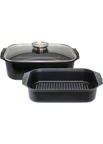 Br&auml;ter ELO "Duo Vital", schwarz, B:27cm H:16cm L:40,5cm, T&ouml;pfe, Br&auml;ter, mit Carboneinsatz, backofenfest, Induktion