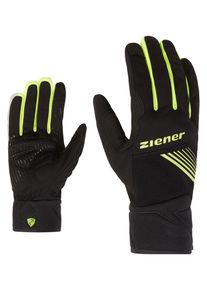 Fahrradhandschuhe Ziener "DIRICH-Z TOUCH bike glove", Gr. 9.5, gelb (schwarz.poison gelb), Materialmix, Handschuhe Fahrradhandschuhe