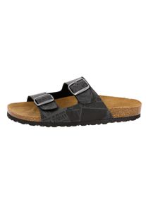 Pantolette Lico "Pantolette Bioline Print", Herren, Gr. 46, schwarz, Synthetik, Schuhe Pantolette