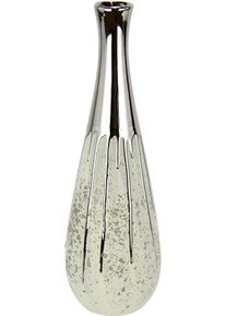 Dekovase I.GE.A. "Keramik Vase", bunt (wei&szlig;, silberfarben), B:11cm H:35cm, Keramik, Vasen, Dekovase, Keramik-Vase, Blumenvase gepunktet