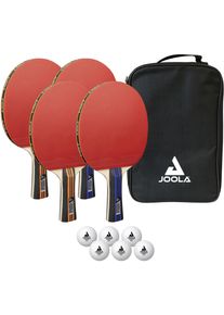 Tischtennisschl&auml;ger Joola "TT-Set Family Advanced", bunt (schwarz, rot, blau, orange), Tischtennisschl&auml;ger, KinderB:175mm L:280mm T:75mm, Tischtennisschl&auml;ger, B:175mm L:280mm T:75mm