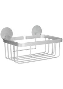 Duschkorb Kleine Wolke "Rocco", grau (aluminiumfarben), B:18,5cm H:7cm T:14cm, Aluminium, Aufbewahrungsboxen, Duschkorb, BxTxH: 18,5x14x7 cm, Aluminium