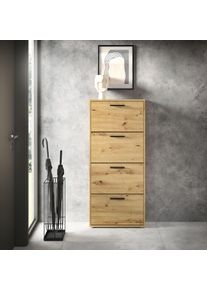 HBZ-MEBLE Schuhkipper HBZ "Sam Schuhkipper, Schuhschrank BxHxT 59x136x17 cm", braun (artisan, artisan), B:59cm H:136cm T:17cm, Holzwerkstoff, Sideboards, Schuhkipper, mit 4 Klappen