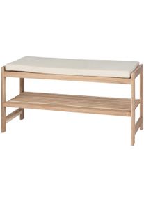 Schuhbank Wenko "Acina", braun (braun, natur), B:90cm H:45cm T:34cm, Baumwolle, FSC-zertifiziertes Holz, Polyester, Sitzb&auml;nke, Schuhbank, BxTxH: 90x34x45 cm, aus Akazienholz