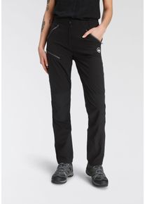 Outdoorhose Polarino, Damen, Gr. 17, K + L Gr, schwarz, Obermaterial: 86% Polyester, 14% Elasthan. Einsatz: 92% Polyamid, 8% Elasthan. Taschenfutter: 100% Polyester, lang, Hosen Outdoorhose, leicht und bequem