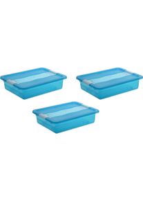 Organizer keeeper "cornelia", blau, B:29,5cm H:9,5cm T:39,5cm, Kunststoff, Aufbewahrungsboxen, Organizer, Aufbewahrungsbox, mit Deckel, Schiebeverschluss, 7 L