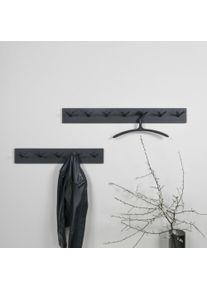 Garderobenhalter SPINDER DESIGN "Pull", schwarz, B:74,5cm H:12,5cm T:10cm, Metall, Garderobenhalter, Garderobenhalter, Metall, Breite 74,5 cm