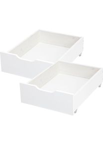 Schubkasten Hoppekids "JUMBO", wei&szlig;, B:45cm H:19cm T:58cm, MDF, Massivholz, Schubladen, Schubkasten, auf Rollen in wei&szlig; 2 St&uuml;ck