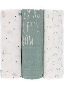 L&auml;ssig Stoffwindeln L&Auml;SSIG "Garden Explorer, Traktor, Mulltuch-Set", Baby, Gr. 3 Stk., gr&uuml;n (naturwei&szlig;, gr&uuml;n), Baumwolle, Viskose, Windeln Stoffwindeln