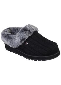 Pantoffel Skechers "KEEPSAKES - ICE ANGEL", Damen, Gr. 41, schwarz (schwarz, grau), Textil, Schuhe Pantoffel, Hausschuh in Strick-Optik