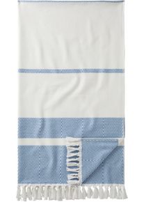 Hamamtuch Egeria "Pestemal Herri", blau, B:100cm L:180cm, Hamam Frottier, Obermaterial: 100% Baumwolle, Handt&uuml;cher, Hamamtuch, 100x180 cm, mit Muster & Fransen, ideal als Strandtuch