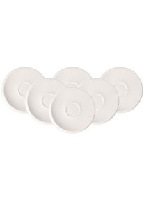 Untertasse VILLEROY & BOCH "Kaffeeuntertasse NewMoon 17 cm 6er Set wei&szlig;", wei&szlig;, L:17cm, Speiseteller, Untertasse