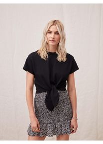 T-Shirt LEGER "Tessy, LeGer by Lena Gercke", Damen, Gr. 34, schwarz, Jersey, Obermaterial: 100% Baumwolle, unifarben, taillenlang, Rundhals, Shirts T-Shirt, mit Knoten-Detail, cropped