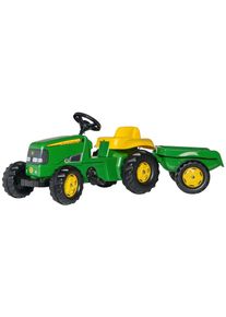 Trettraktor ROLLY TOYS "rollyKid, John Deere", gr&uuml;n, Tretfahrzeuge, KinderB:47cm H:52cm T:134cm, Kunststoff, Trettraktor, mit Trailer, B:47cm H:52cm T:134cm