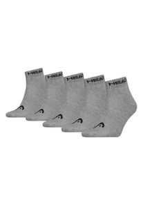 Kurzsocken Head "Socken Head ELEMENTS ALL SPORTS QUARETER 5P ECOM 5er Pack", Damen, Gr. 43-46, grau, Obermaterial: 73% Baumwolle CO. 23% Polyester PES. 2% Polyamid PA. 2% Elasthan EL., Socken Kurzsocken