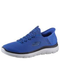Slip-On Sneaker Skechers "SUMMITS-HIGH RANGE", Herren, Gr. 44, blau (royalblau), Textil, Schuhe Slip-On Sneaker, Freizeitschuh mit Slip Ins-Fersenpart f&uuml;r einen leichten Einstieg, Topseller
