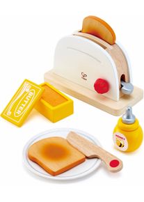 Kinder-Toaster HAPE "Pop-Up-Toaster-Set, 7-tlg.", gelb (natur, wei&szlig;, gelb), Spielzeug-Haushaltsger&auml;te, KinderB:18cm H:11,2cm T:18cm, Holz, Kinder-Toaster, aus Holz, B:18cm H:11,2cm T:18cm