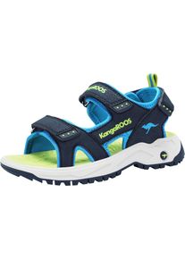 Sandale Kangaroos "K-AS Ture", M&auml;dchen, Gr. 39, bunt (dk navy, lime), Synthetik, Schuhe Sandale, mit Klettverschluss