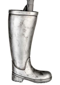 Schirmst&auml;nder CASABLANCA BY GILDE "Regenschirmst&auml;nder Stiefel, silber", silber (silberfarben), B:26cm H:45cm T:11cm, Keramik, Regenschirmst&auml;nder, Schirmst&auml;nder, f&uuml;r Regenschirme, H&ouml;he 45 cm, Gummistiefel-Form, aus Keramik
