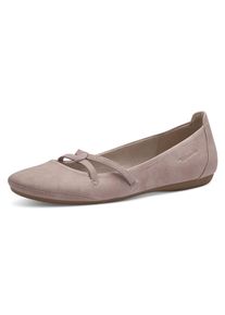 Ballerina Tamaris "Caterina", Damen, Gr. 36 (3,5), Textil, rosa (ros&eacute;), Lederimitat, Schuhe Ballerina, Flats, Festtagsmode, Slipper mit Gummizugriemchen, Topseller