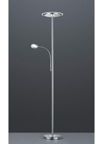 REALITY LEUCHTEN LED Stehlampe "Ackbar", grau (nickelfarben), 1, H: 182,5cm, 1 Stk., Leuchten, Touchdimmer, Lesearm, Fluterschale kippbar, 1700 Lumen, 3000 Kelvin, LED Stehlampe
