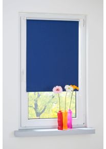 Seitenzugrollo Liedeco Gr. 7, blau, B:100cm H:150cm, Polyester, Rollos, Seitenzugrollo