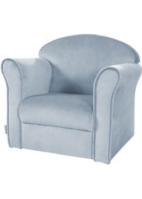 Kindersessel Roba "Lil Sofa", blau (hellblau, sky), Sessel, Kinder, Samt, B/H/T: 49cm x 43cm x 39cm, Kindersessel, mit Armlehnen, B:49cm H:43cm T:39cm