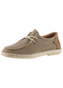 Bootsschuh VERBENAS "TRUMAN BUZZBEE", Damen, Gr. 45, grau, Textil, Veloursleder, Schuhe Bootsschuh, Espadrilles, Sommerschuh, Schn&uuml;rschuh mit Juterahmen