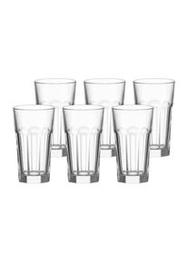 Longdrinkglas Leonardo "Longdrinkgl&auml;ser Rock 340 ml 6er Set transparent", bunt (transparent), Glas, Trinkgef&auml;&szlig;e, Longdrinkglas