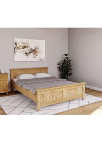 Massivholzbett OTTO HOME "Juventus, Bett, Massivholzbett, Holzbett, Bettrahmen", beige (natur), B:152cm H:77cm L:208cm, Betten, Massivholzbett, Breite 90 cm, aus massiver Kiefer, FSC-zertifiziert
