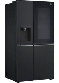 LG Side-by-Side "GSLC41EPPE", Energieeffizienz: E, silber (schwarz anthrazit), mit Instaview, K&uuml;hlschr&auml;nke, Total No Frost, LINEARCooling, Multi-Airflow, Integrierter Wassertank, Side-by-Side