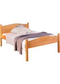 Massivholzbett Home Affaire "Bolton", beige (natur gebeizt, gewachst), B:98,5cm H:95cm L:208cm, Betten, Massivholzbett, aus massivem Kiefernholz, in unterschiedlichen Gr&ouml;&szlig;en und Farben