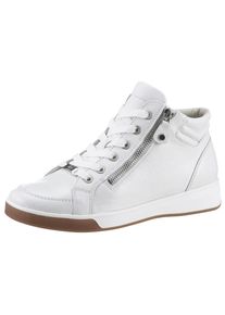 Schn&uuml;rboots Ara "ROM", Damen, Gr. 6,5, wei&szlig;, Glattleder, Schuhe Schn&uuml;rboots, Keilabsatz, High Top-Sneaker, Freizeitschuh in Schuhweite G = weit, Topseller