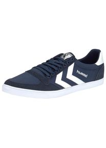 Sneaker Hummel "Slimmer Stadil Canvas Low", Damen, Gr. 40, blau (marine, wei&szlig;), Textil, Veloursleder, Schuhe Sneaker