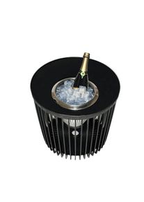 Beistelltisch COOTAB COOLER TABLE "Beistelltisch mit Edelstahl-Weink&uuml;hler Copenhagen 45 cm schwarz", schwarz, B:45cm H:45cm, Tische, Beistelltisch