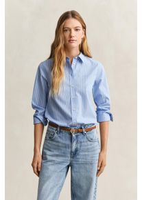 Langarmbluse Gant "REGULAR CLASSIC POPLIN STRIPE", Damen, Gr. 36, blau (palace blau), Web, Obermaterial: 100% Baumwolle, regular fit, Blusen Langarmbluse