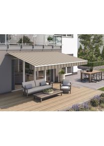 Gelenkarmmarkise Wismar "Classic", beige (beige, braun), B:450cm H:25cm, Polyacryl, Markisen, Gelenkarmmarkise