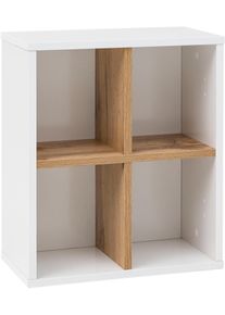 Regalw&uuml;rfel Schildmeyer "Padua", wei&szlig; (wei&szlig;, eichefarben landhaus), B:40,5cm H:48,3cm T:29,5cm, FSC-zertifizierter Holzwerkstoff, Regale, Regalw&uuml;rfel