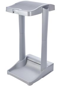 M&uuml;llsackst&auml;nder keeeper "ole", silber (silberfarben), B:40cm H:75cm T:35cm, Kunststoff, M&uuml;lleimer, M&uuml;llsackst&auml;nder, 60-120 l, mit integriertem Aufbewahrungsfach, Made in Europe