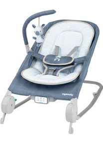 Babywippe Ingenuity "Happy Belly&trade; Rock-to-Bounce Massage Seat - Chambray", Baby, blau, Kunststoff, Metall, Stoff, Babywippen Babywippe, mit Melodien und Ger&auml;uschen