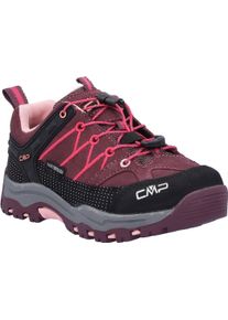 Outdoorschuh CMP "KIDS RIGEL LOW WP TREKKING SHOES", Jungen, Gr. 28, prugna, peach, Leder, Schuhe Outdoorschuh, wasserdicht