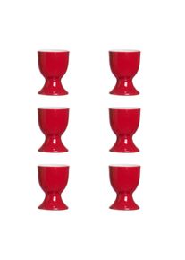Ritzenhoff & Breker Eierbecher RITZENHOFF & BREKER "Eierbecher Doppio &oslash; 5 cm 6er Set", rot, Porzellan, Eierbecher, Eierbecher