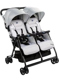 Zwillingsbuggy Chicco "OHlal&agrave; Twin, Silver Cat", Baby, silber (silber cat), Metall, Polyester, Kinderwagen Zwillingsbuggy, Zwillingskinderwagen