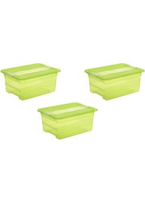 Organizer keeeper "cornelia", gr&uuml;n, B:29,5cm H:17,5cm T:39,5cm, Kunststoff, Aufbewahrungsboxen, Organizer, Aufbewahrungsbox, 12 L, mit Deckel, Schiebeverschluss