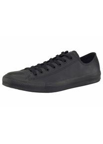 Sneaker Converse "Chuck Taylor Basic Leather Ox Monocrome", Damen, Gr. 37, schwarz, Leder, Schuhe Sneaker