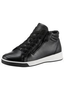 Schn&uuml;rboots Ara "ROM", Damen, Gr. 7,5 (41,5), schwarz, Glattleder, Schuhe Schn&uuml;rboots, Keilabsatz, High Top-Sneaker, Freizeitschuh in Schuhweite G = weit