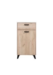 Schuhschrank Inosign "Umbria, Schuhkommode, Schuhregal, mit einer Schublade, H&ouml;he 101 cm", grau (grau eiche), B:53,5cm H:100,5cm T:35cm, Holzwerkstoff, Kunststoff, Metall, Schr&auml;nke, Schuhschrank, in Grau Eiche, mit einer Schublade, mit schwarzen Beinen