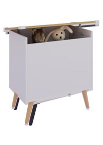 Sitztruhe Vcm "Holz Sitztruhe Sitzbank Truhe Kiste Bosula L", braun (wei&szlig;, honig, eiche), Obermaterial: 100% Holz Wood., Sitzb&auml;nke, Sitztruhe